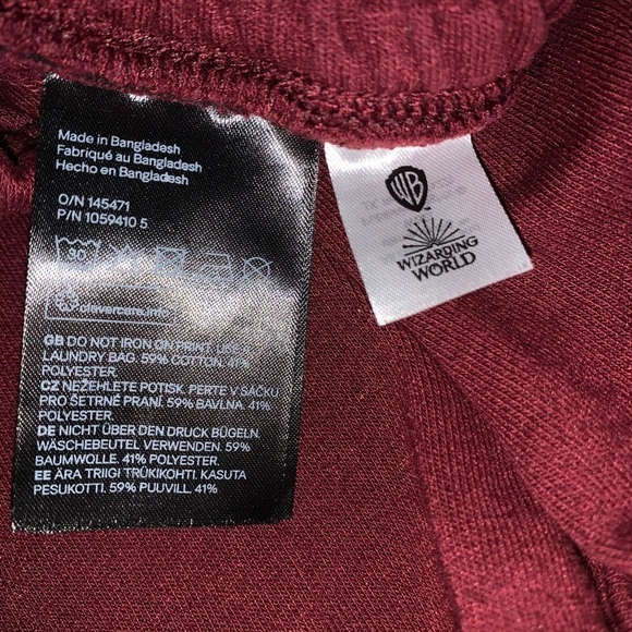 Kids Harry Potter sweat shorts size 14 burgundy H&M X WB hogwarts unisex girls - Picture 5 of 6